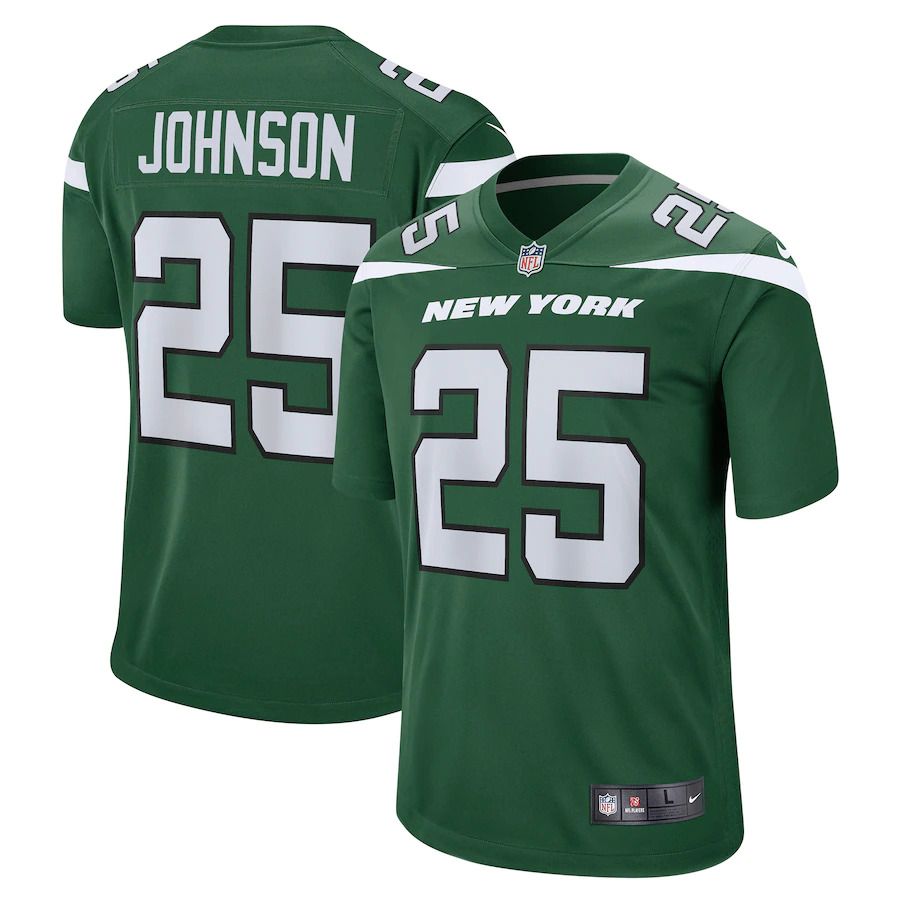 Men New York Jets #25 Ty Johnson Nike Gotham Green Game NFL Jersey